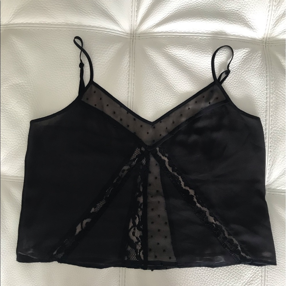 Urban Outfitters black lace inset crop tank